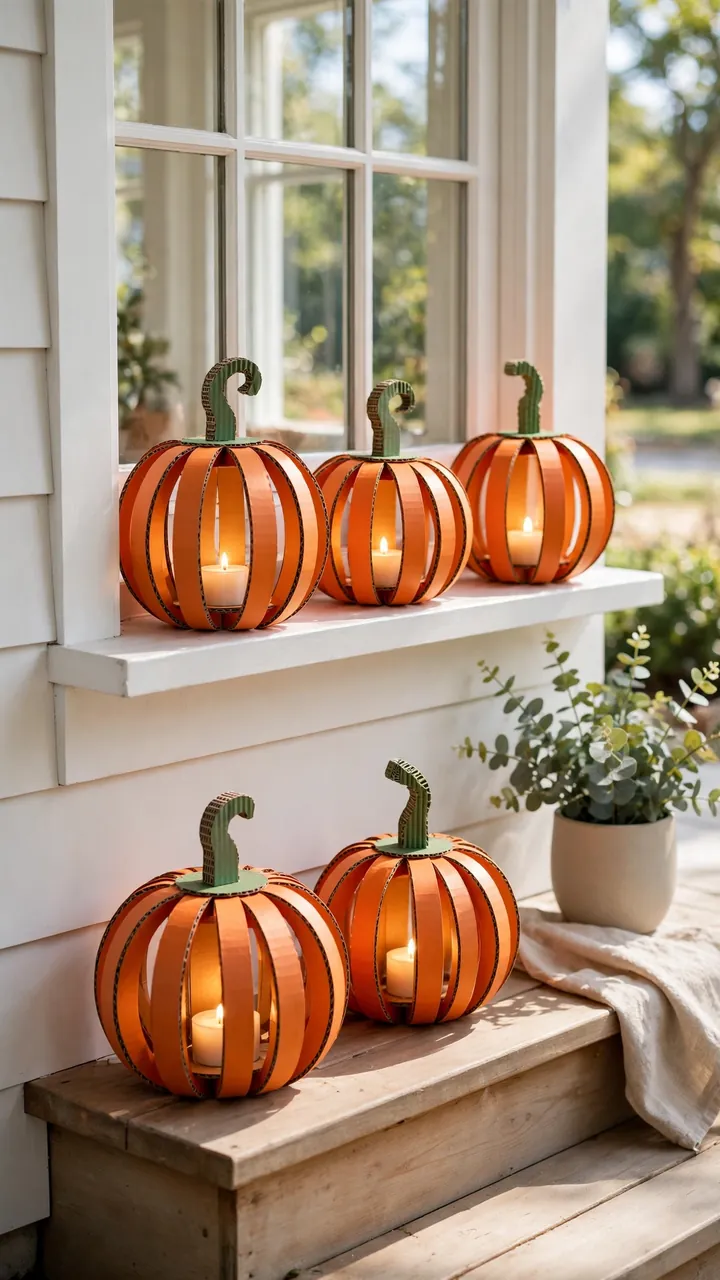 Cardboard Pumpkin Lanterns