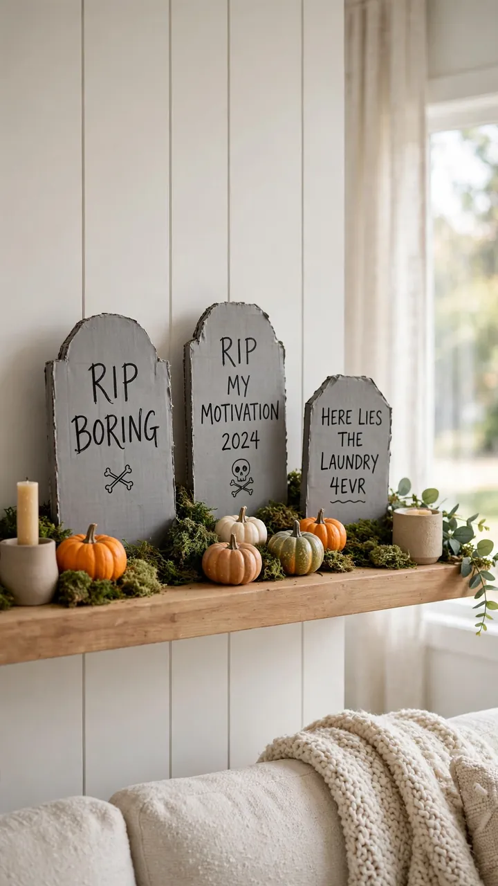 Tombstone Mantel Display