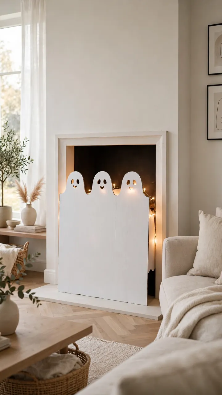 Ghostly Fireplace Screen
