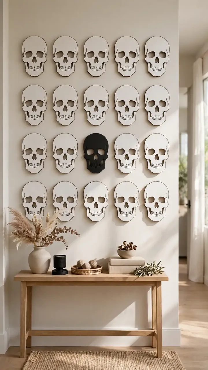 Cardboard Skull Wall