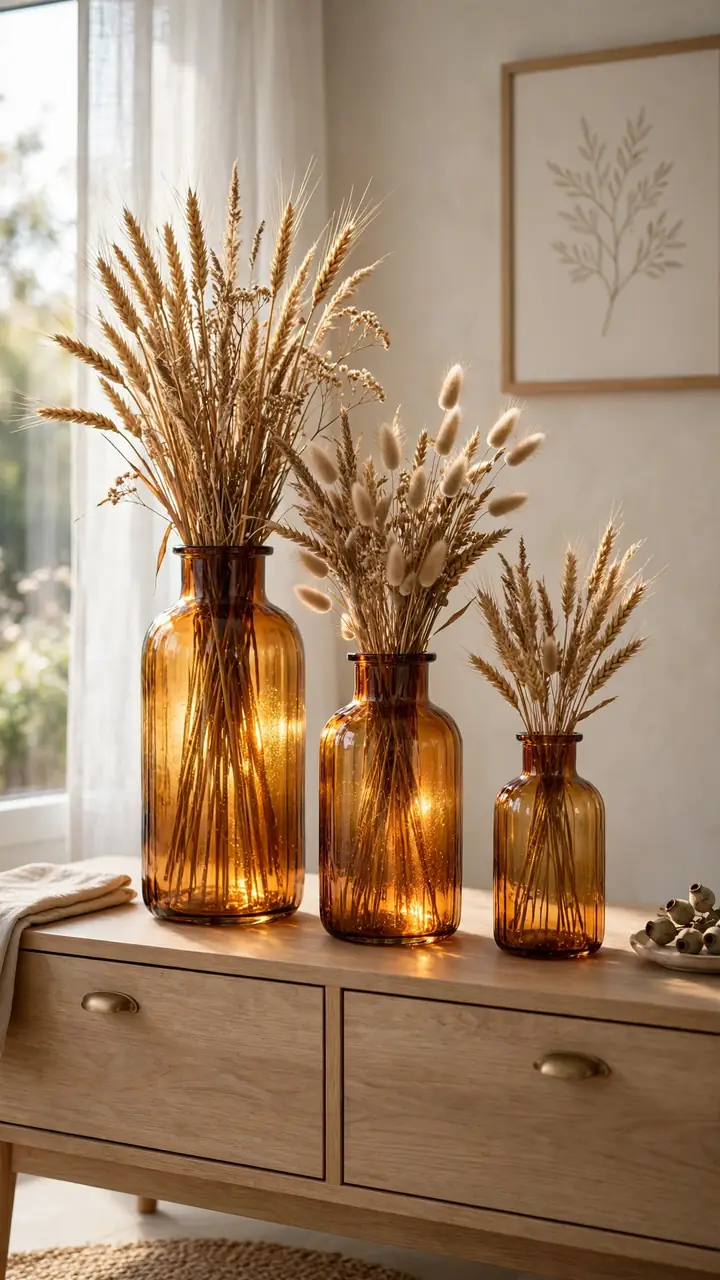 Amber Glass Vases