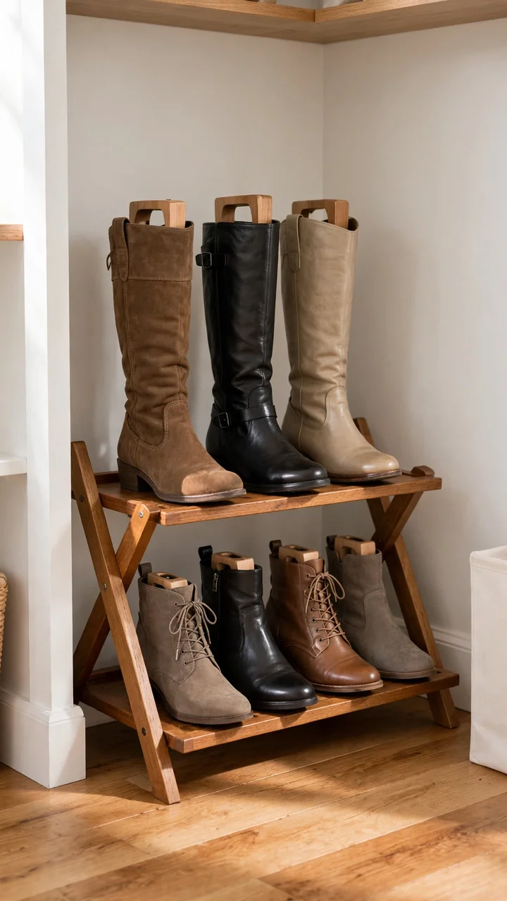 Tiered Boot Rack