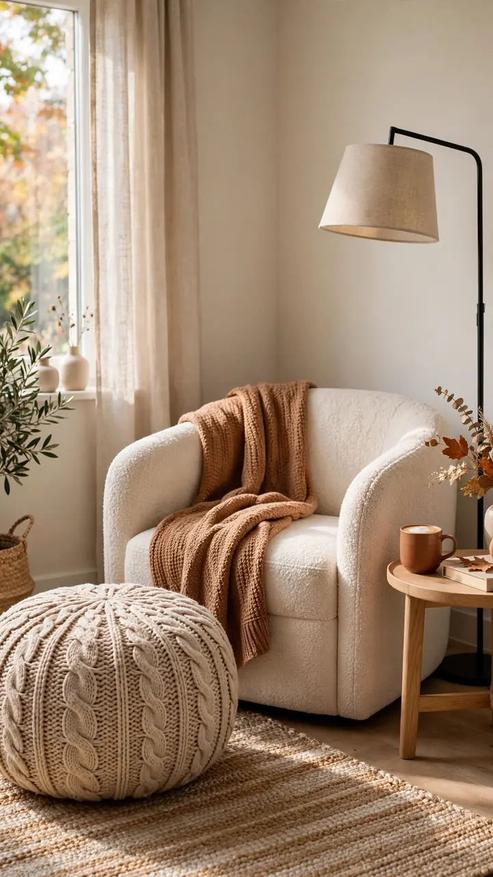 Cable Knit Pouf